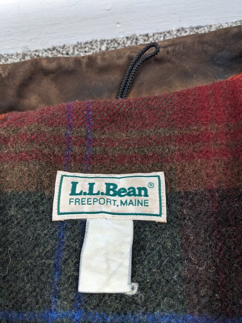 Vintage LL Bean Jacket Suede Collar Wool Blanket Lined Bomber Mens Large US Made - Picture 6 of 15